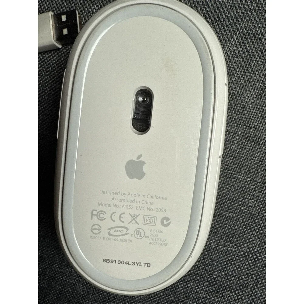 Genuine Apple Mighty Mouse Wired USB White Model A1152